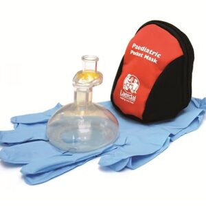 Pediatric Pocket Mask w/ Gloves Black Soft Case