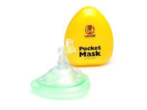 Pocket Mask w/ 02 Inlet, Head Strap, Gloves, Yellow Hard Case