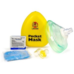 Pocket Mask w/ Gloves, Yellow Hard Case